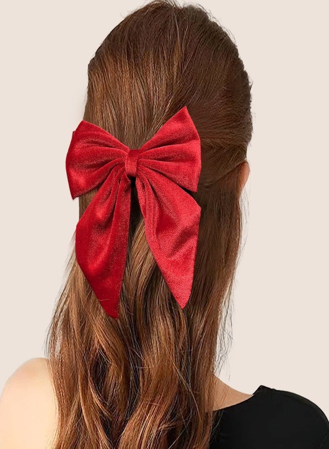 Spenlly Women Teens Girls Velvet Hair Bows Clip Kids Little Girls Hair Bow Alligator Clip Hair Barrettes Headwear Hair Accessories (Khaki) - Image 2